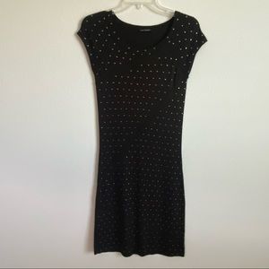 Luisa Cerano Dress Black Silver Stud Embellished